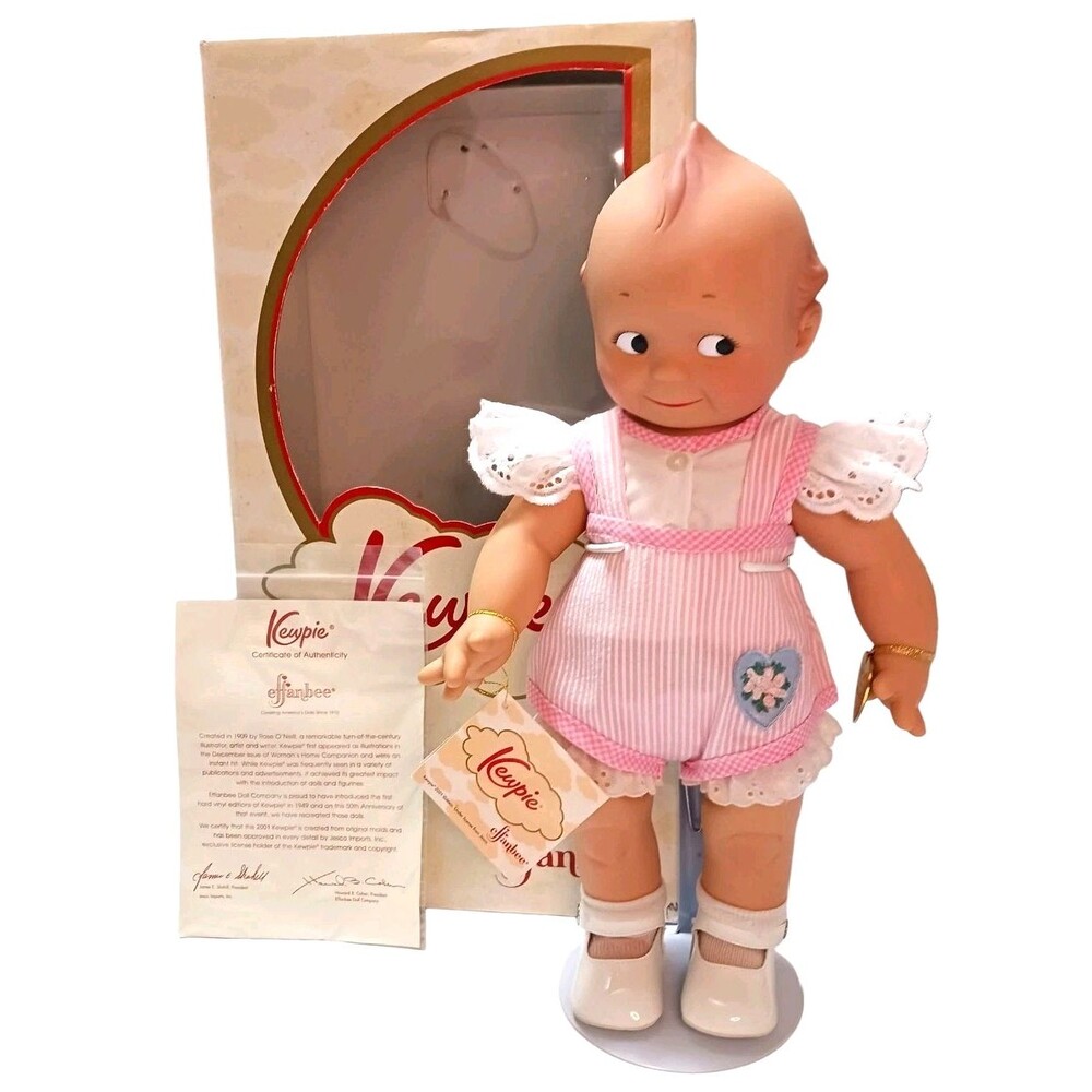 Effanbee Kewpie 50th Anniversary 16" Doll Romper w/ Original Box COA Stand Jesco